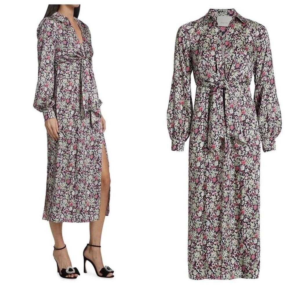 Cinq à Sept Midi Dress Womens 14 Floral Dainty Cocktail Elegant Feminine Multi - Picture 1 of 16